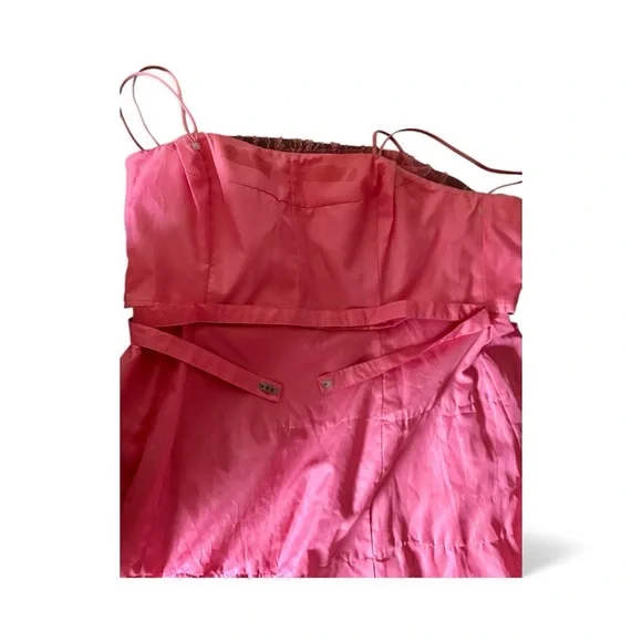 Alfred Angelo Coral Pink Beaded Princess Plus Size Prom Dress - Picture 10 of 16